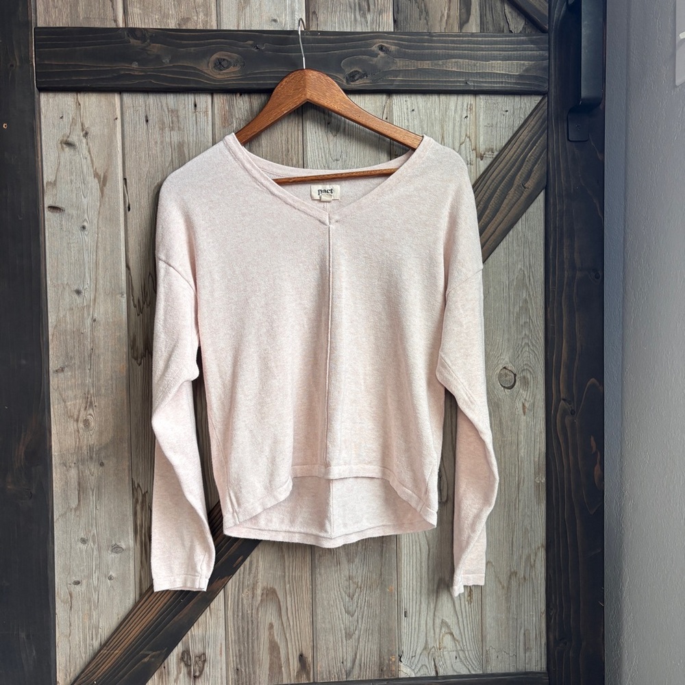 Pact light pink pullover sweater size small